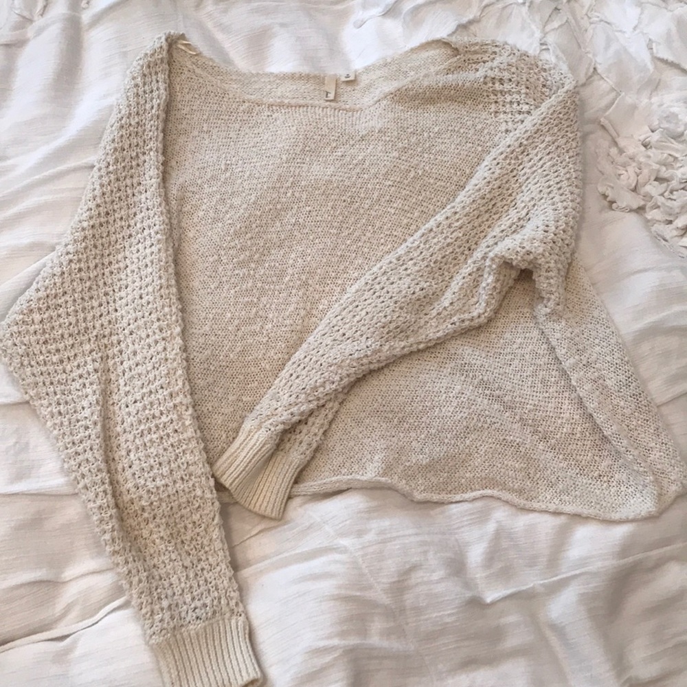 Frenchi Cream Cropped Sweater Size M